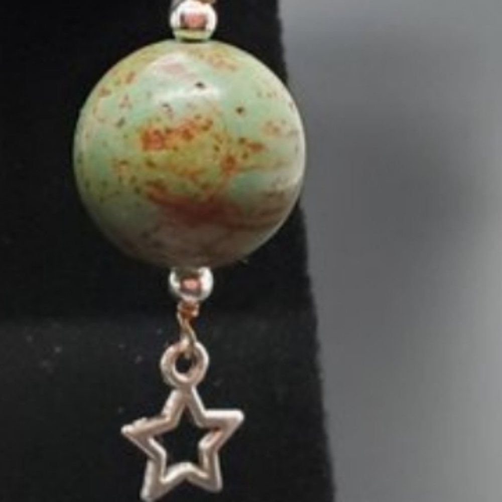 Dragon Blood Stone Earrings. View 5